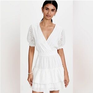 WAYF Reese Spring/Summer Lined Cotton Eyelet Mini Dress Size Lg NWT